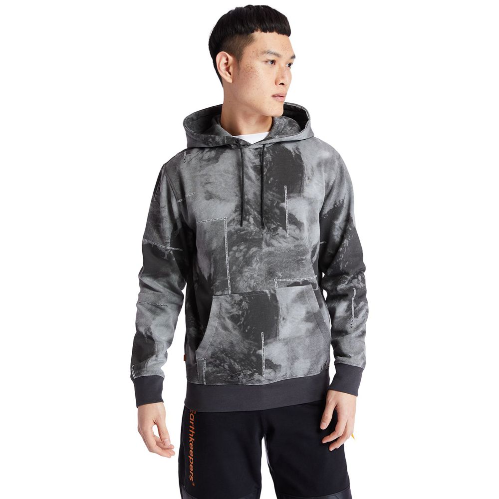 Hanorac Timberland Barbati Gri Inchis - Reflective Printed Pullover Hoodie - Romania - QWTLGR349